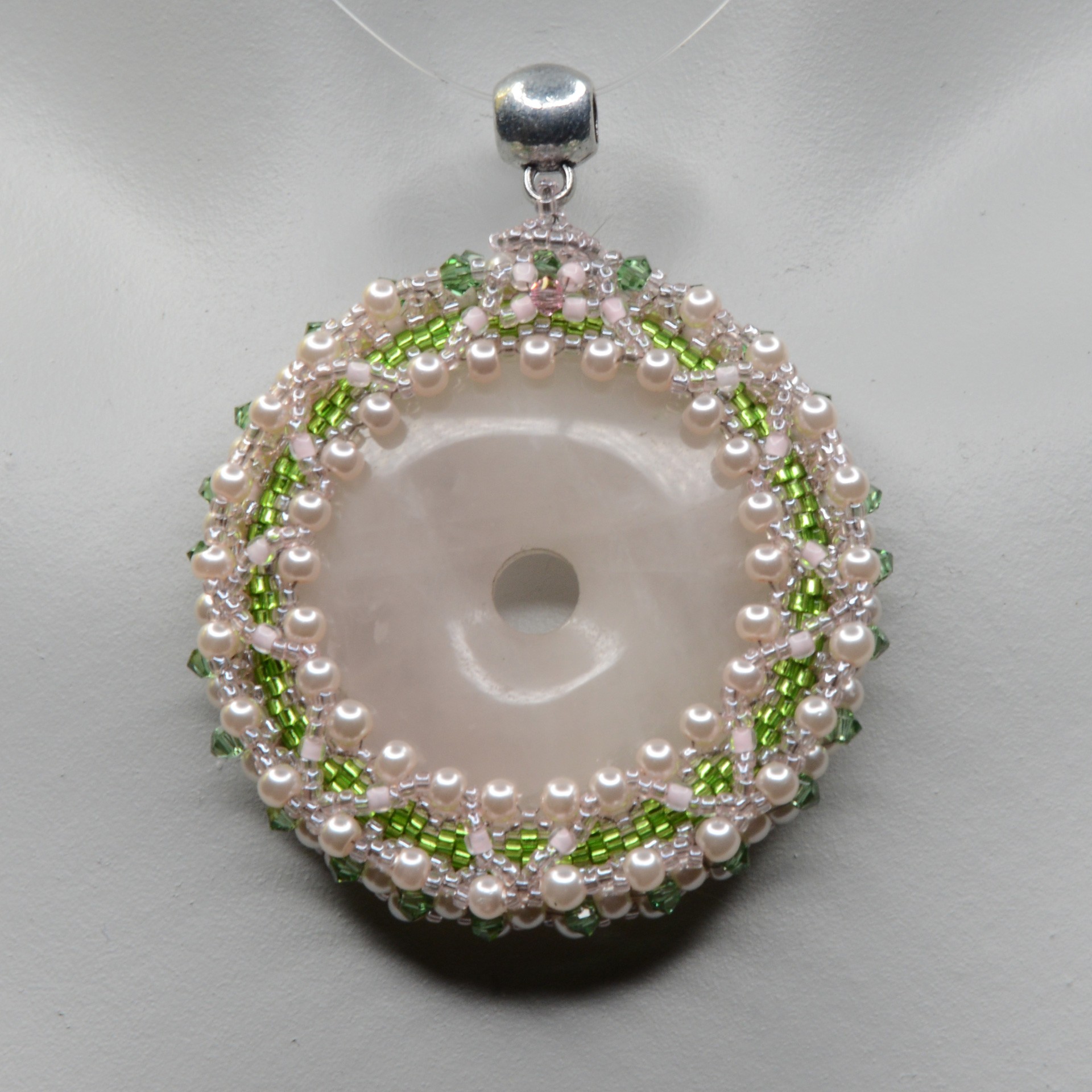 Rosenquarz Anhänger "Pink Garden"