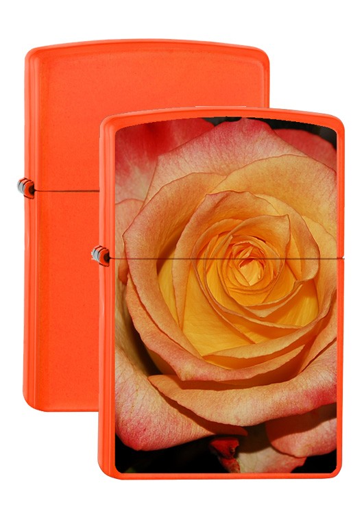 Inkl. Druck Zippo Neon Orange