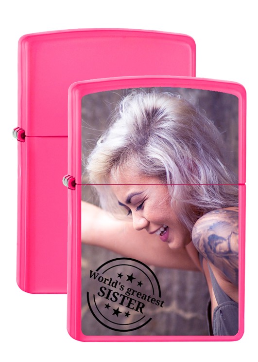 Inkl. Druck Zippo Neon Pink