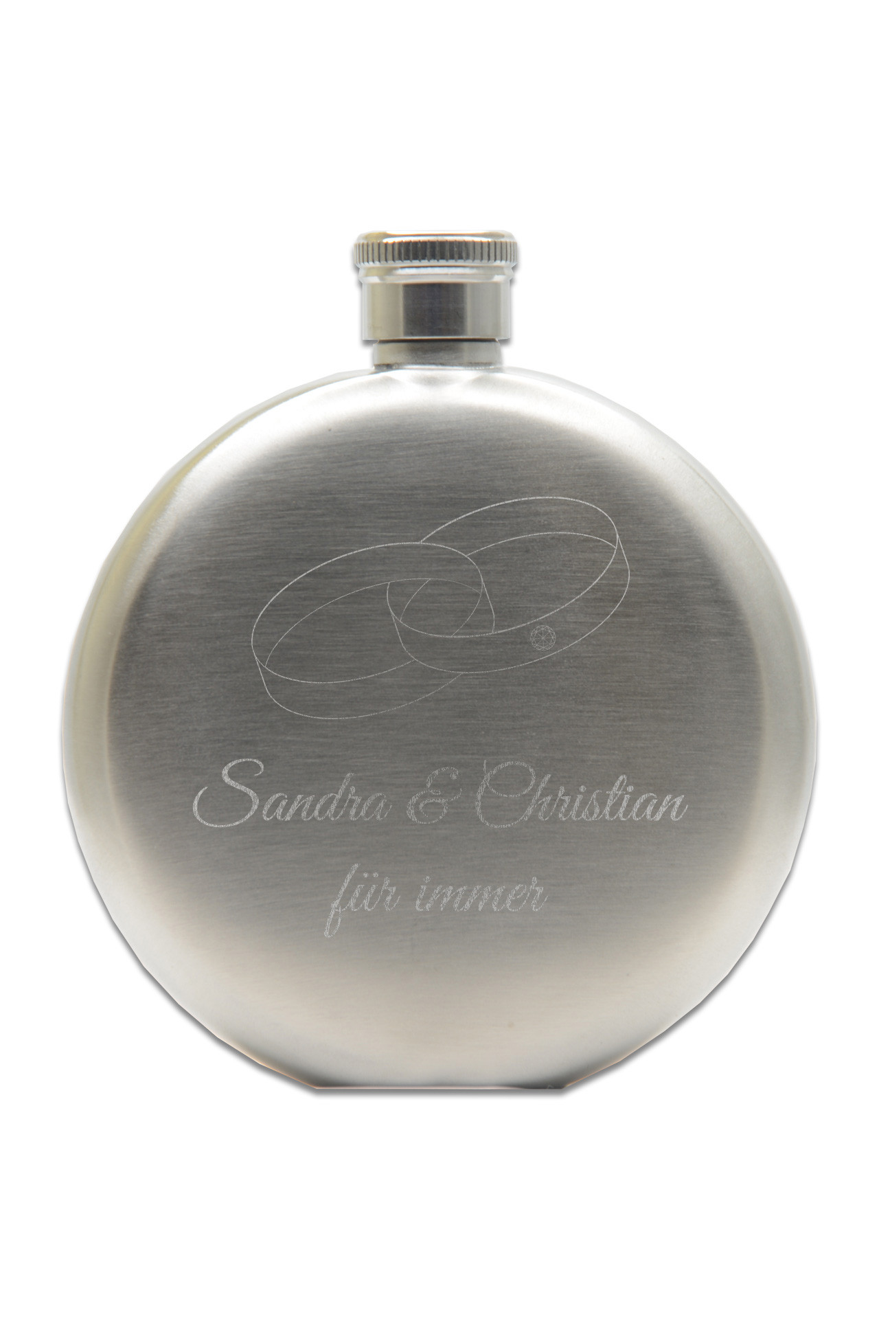 Inkl. Gravur Flachmann rund 150ml