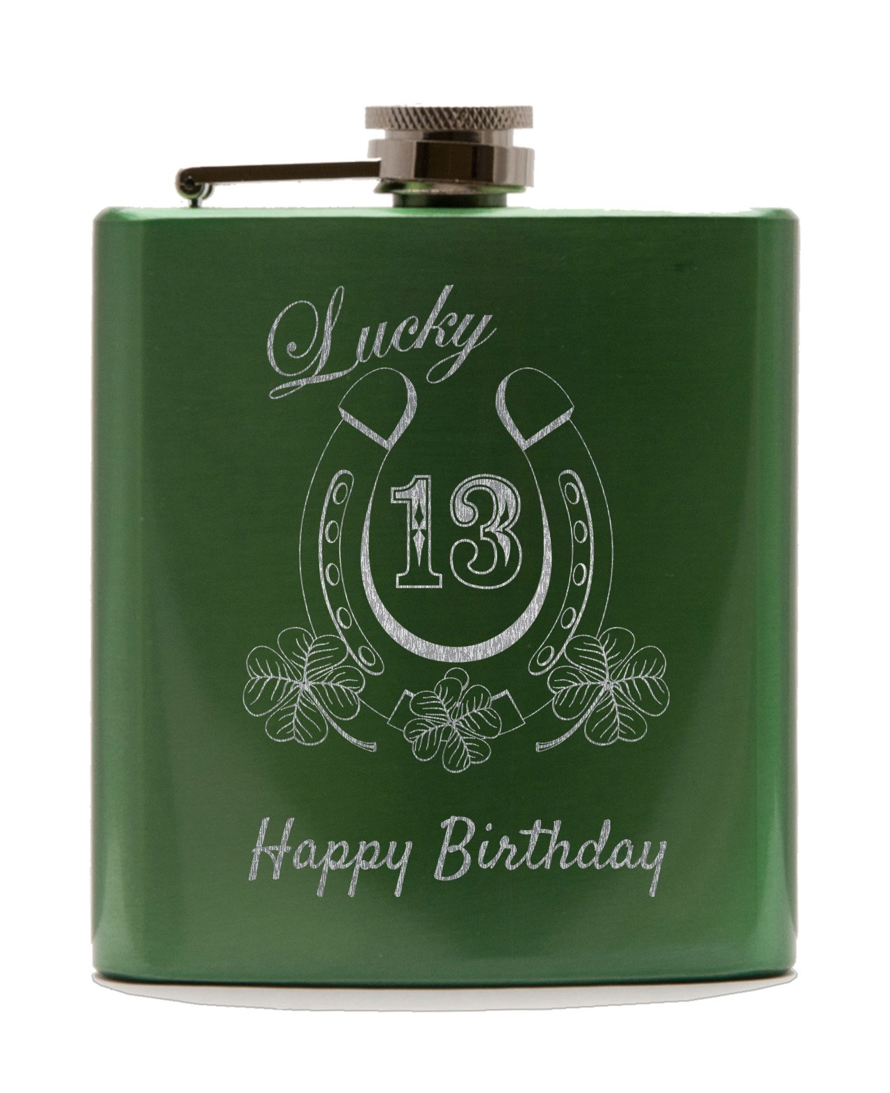 inkl. Gravur Flachmann 180ml grün