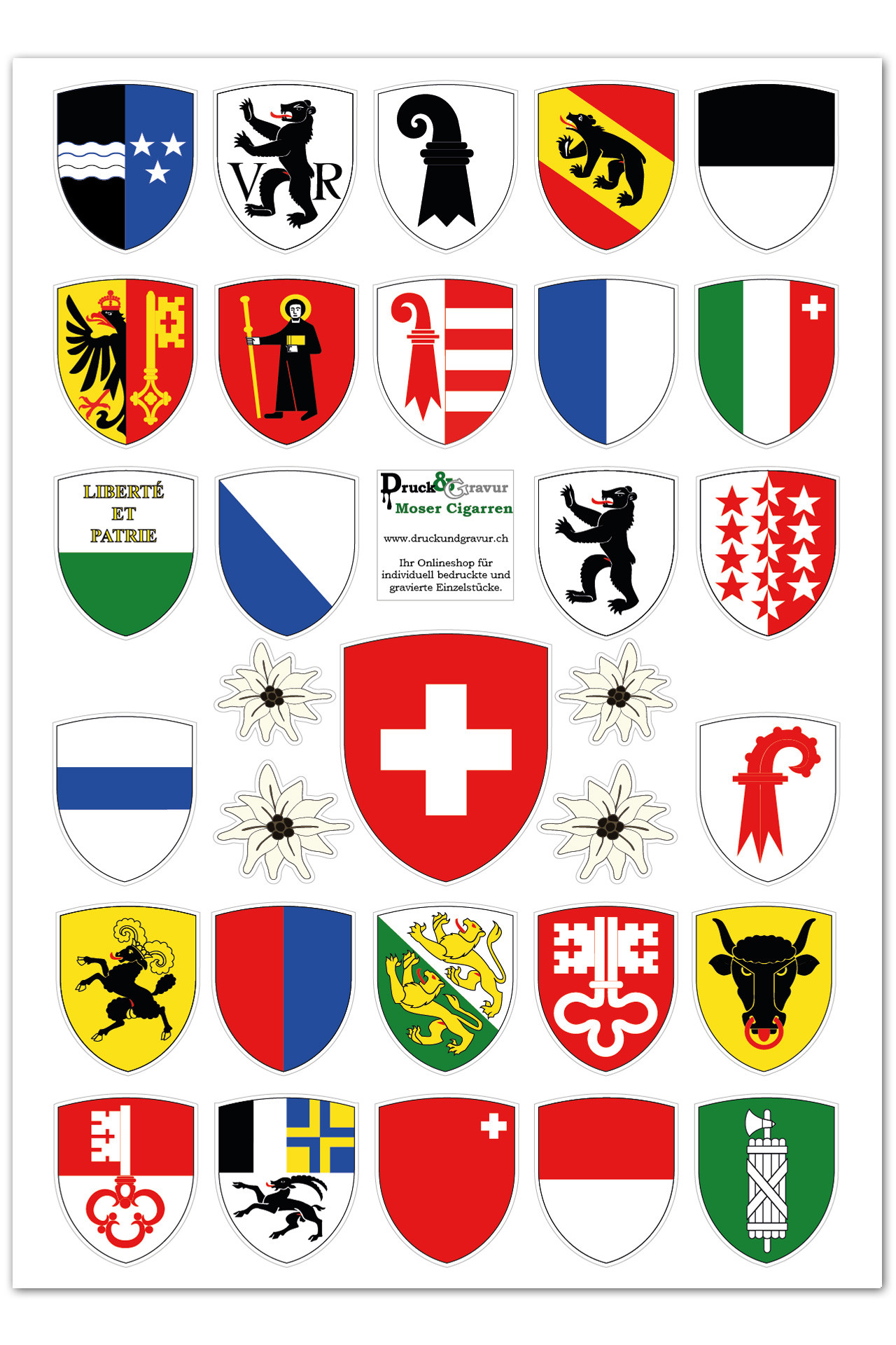 Stickerbogen Switzerland