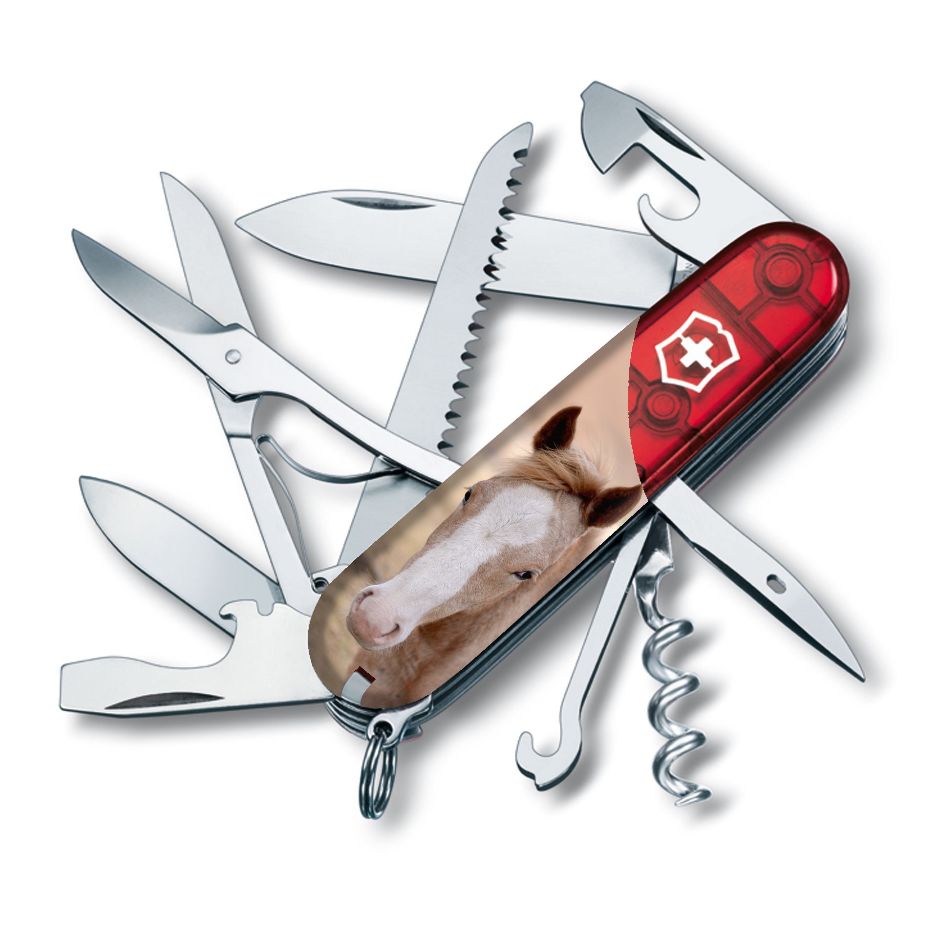 Inkl. Druck Taschenmesser Huntsman Rot