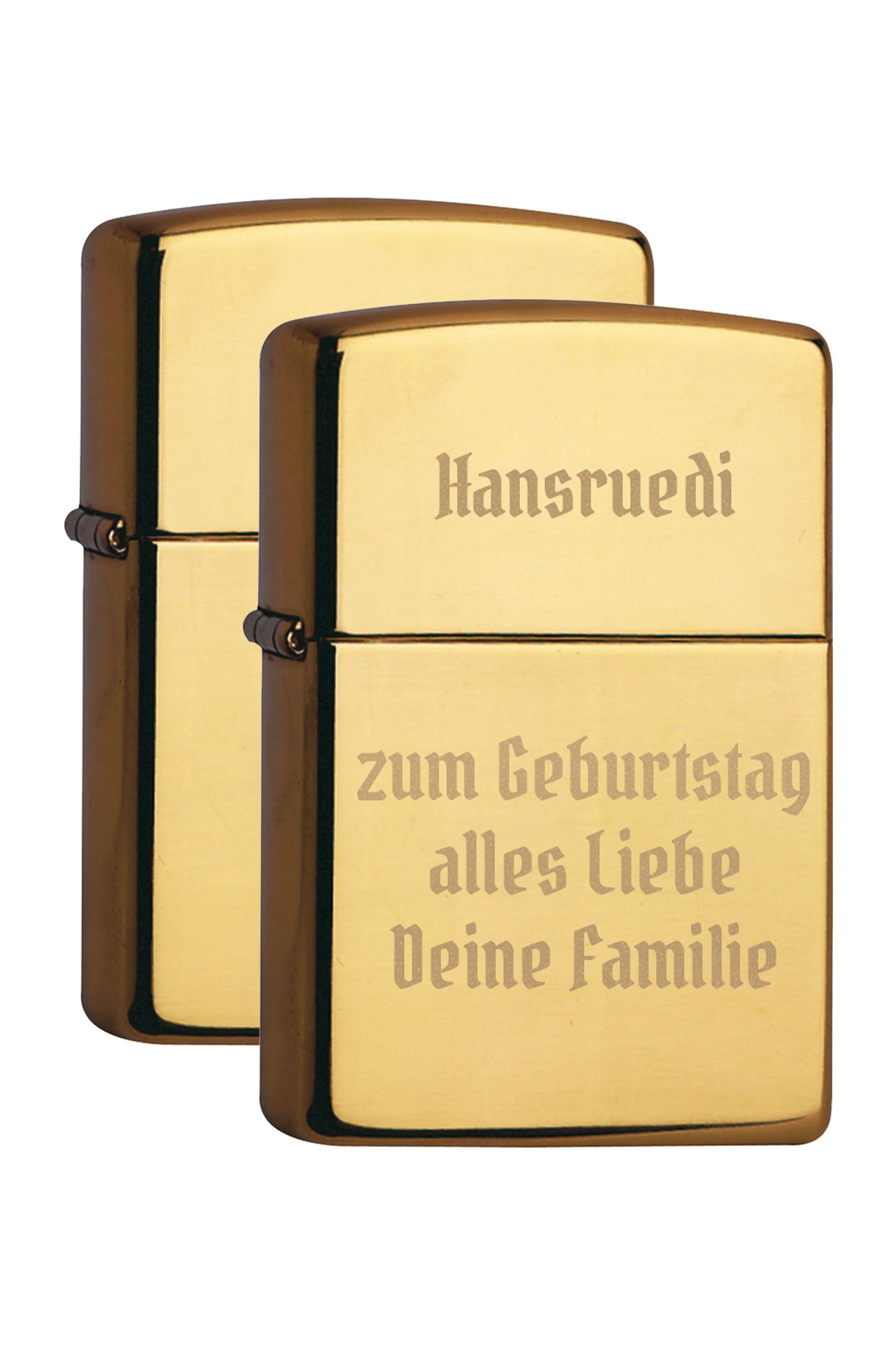 inkl. Gravur Zippo brass polished