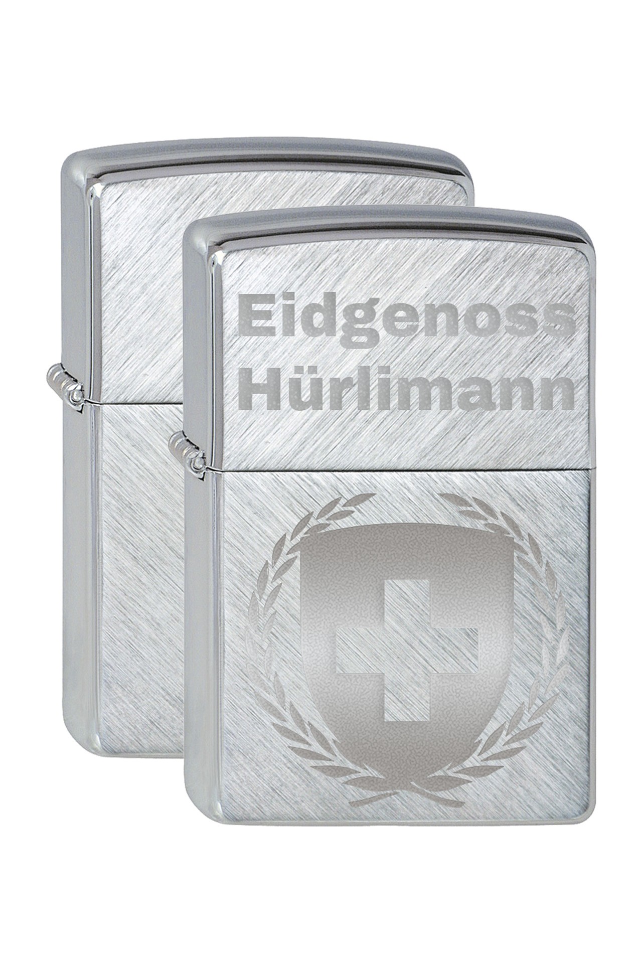 inkl. Gravur Zippo chrome herringbone sweep