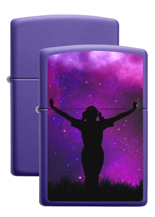Inkl. Druck Zippo purple matte